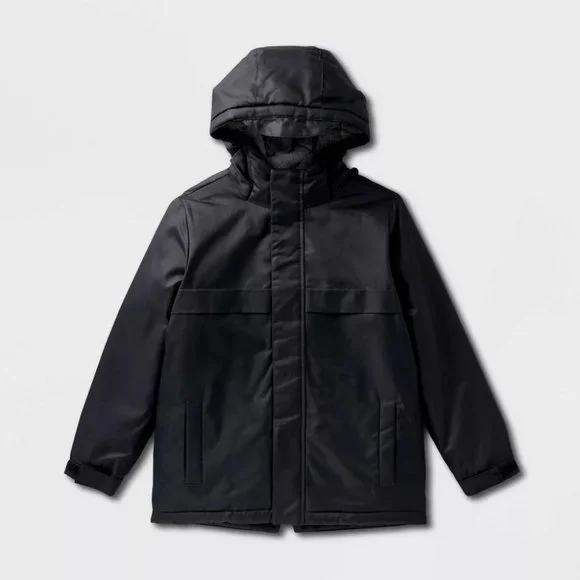 Cat & Jack - Kids' Playground Parka Jacket - Black - Picture 1 of 16